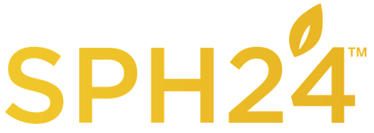 SPH24 logo in gold with a leaf motif on the 4 (TM).